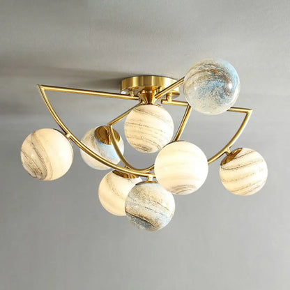 DecorBites™ DecorBites™ Nordic Ombre Glass Ceiling Lamp with Gold Finish for Bedroom