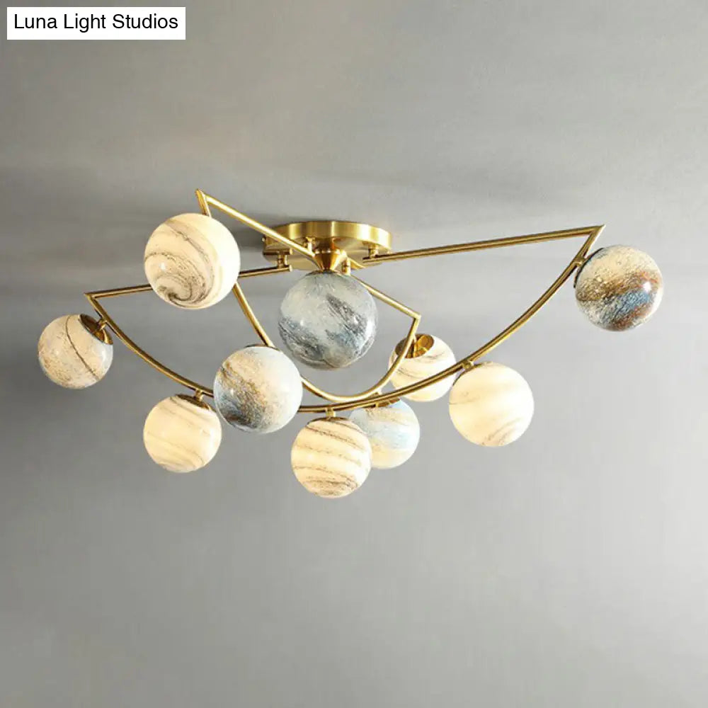DecorBites™ DecorBites™ Nordic Ombre Glass Ceiling Lamp with Gold Finish for Bedroom