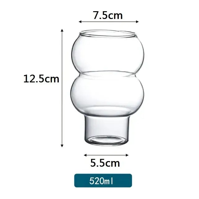 Clear glass double-globe vase with 520ml capacity featured in nordic pink decorbites glass cocktail cups set