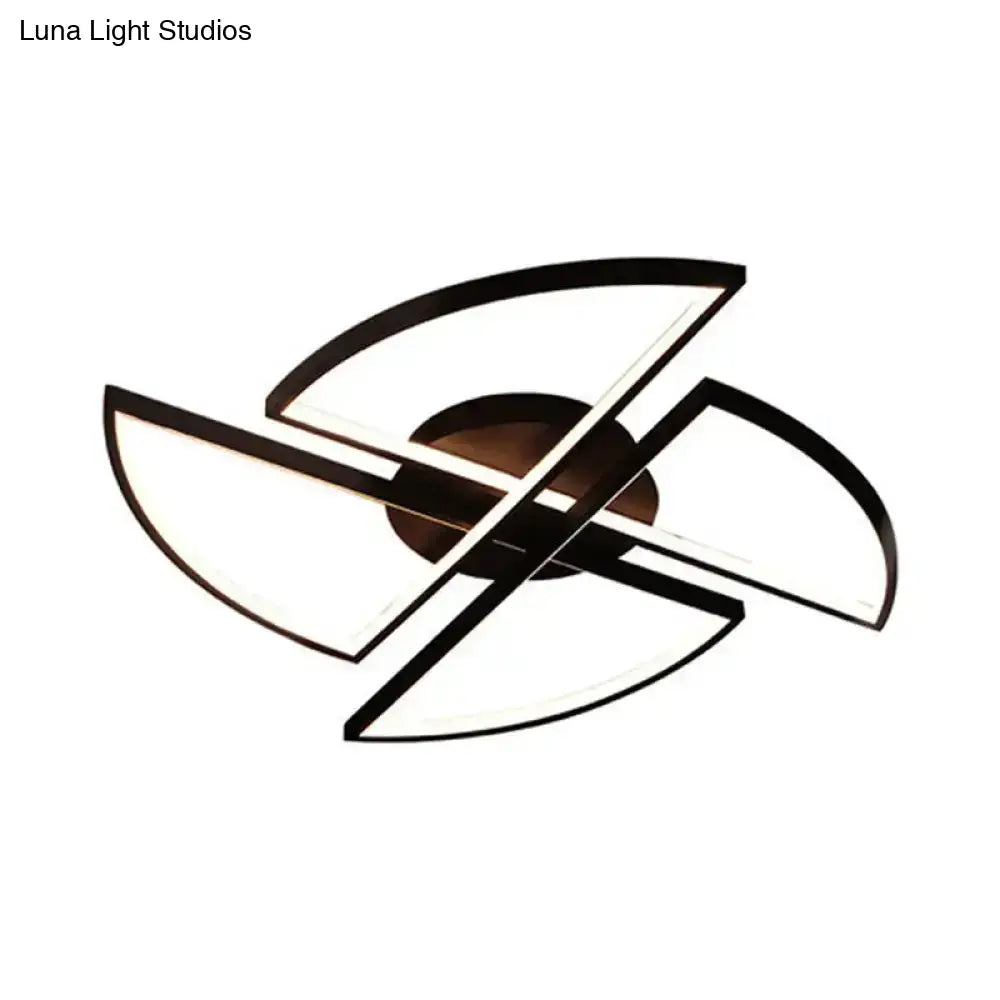 DecorBites™ DecorBites™ Nordic Pinwheel Ceiling Light Acrylic LED Semi Flush Mount in Black - Various Sizes (18"/25.5"/31.5") - Warm/White Light for Bedrooms