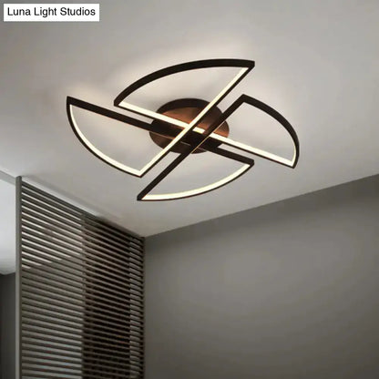 DecorBites™ DecorBites™ Nordic Pinwheel Ceiling Light Acrylic LED Semi Flush Mount in Black - Various Sizes (18"/25.5"/31.5") - Warm/White Light for Bedrooms