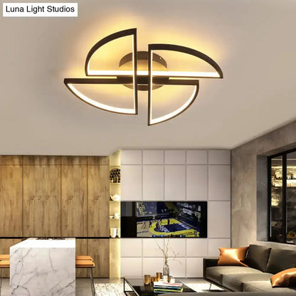 DecorBites™ DecorBites™ Nordic Pinwheel Ceiling Light Acrylic LED Semi Flush Mount in Black - Various Sizes (18"/25.5"/31.5") - Warm/White Light for Bedrooms