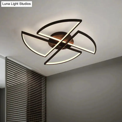 DecorBites™ DecorBites™ Nordic Pinwheel Ceiling Light Acrylic LED Semi Flush Mount in Black - Various Sizes (18"/25.5"/31.5") - Warm/White Light for Bedrooms