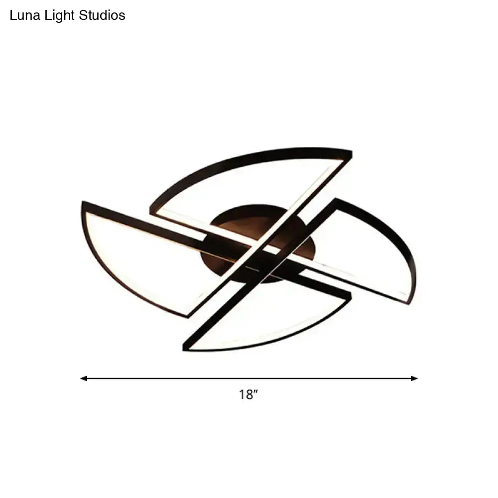 DecorBites™ DecorBites™ Nordic Pinwheel Ceiling Light Acrylic LED Semi Flush Mount in Black - Various Sizes (18"/25.5"/31.5") - Warm/White Light for Bedrooms