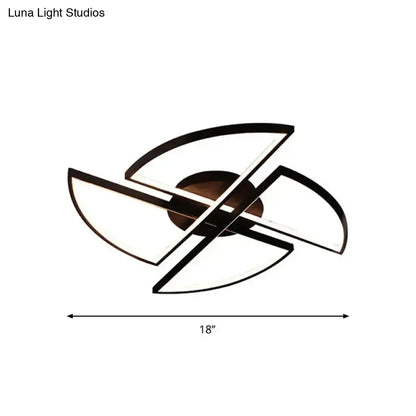 DecorBites™ DecorBites™ Nordic Pinwheel Ceiling Light Acrylic LED Semi Flush Mount in Black - Various Sizes (18"/25.5"/31.5") - Warm/White Light for Bedrooms