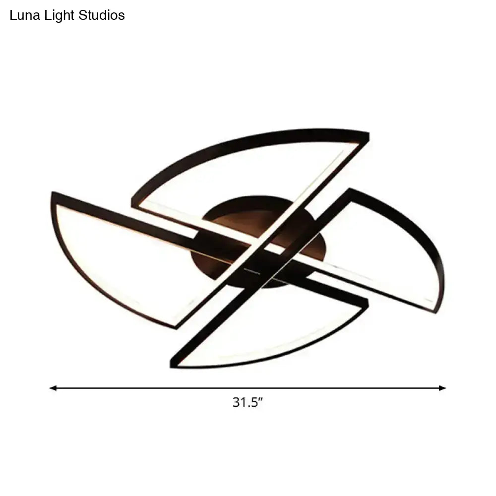 DecorBites™ DecorBites™ Nordic Pinwheel Ceiling Light Acrylic LED Semi Flush Mount in Black - Various Sizes (18"/25.5"/31.5") - Warm/White Light for Bedrooms