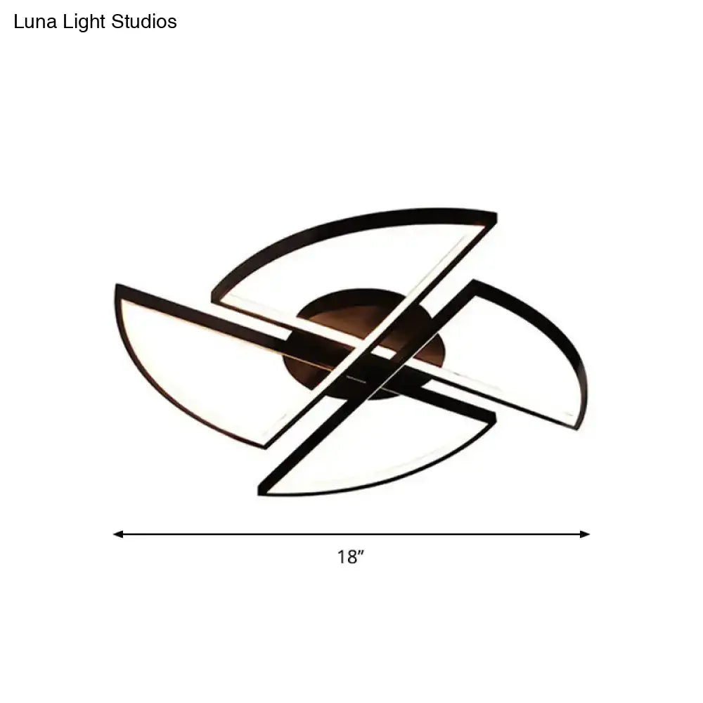 DecorBites™ DecorBites™ Nordic Pinwheel Ceiling Light Acrylic LED Semi Flush Mount in Black - Various Sizes (18"/25.5"/31.5") - Warm/White Light for Bedrooms