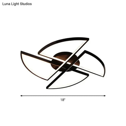 DecorBites™ DecorBites™ Nordic Pinwheel Ceiling Light Acrylic LED Semi Flush Mount in Black - Various Sizes (18"/25.5"/31.5") - Warm/White Light for Bedrooms