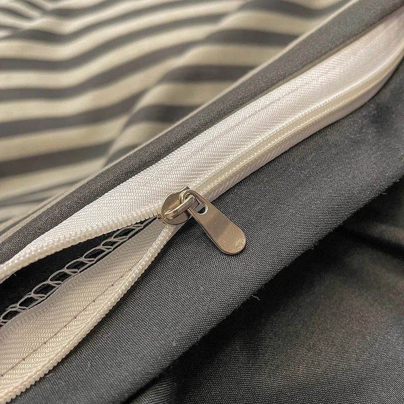 Nordic Plaid Cotton Bedding Set - Queen/King