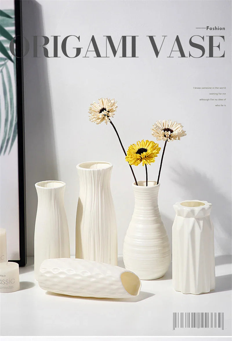 Nordic Plastic Vase for Modern Home Decor