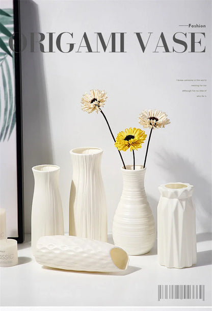 Nordic Plastic Vase for Modern Home Decor - Vase