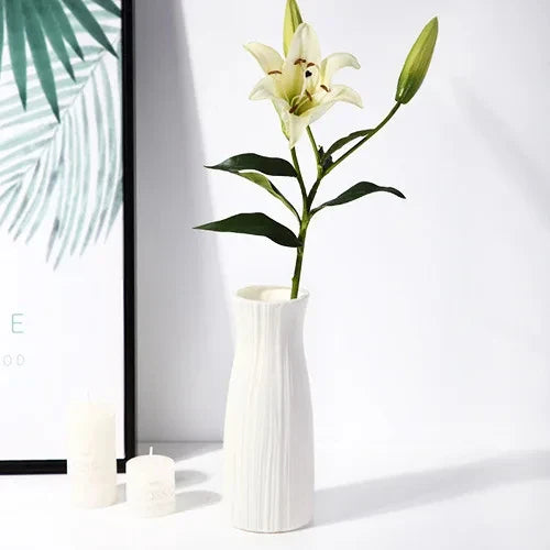 Nordic Plastic Vase for Modern Home Decor - white-A-S - Vase