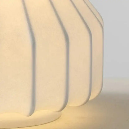 Cream-colored ribbed ceramic table lamp base with matte finish for nordic silk table lamp bedroom decor