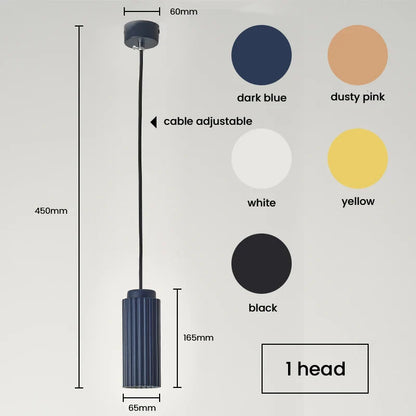 Nordic Rotatable Chandelier for Dining & Kitchen - 1 head / black color / Cold White - Chandelier