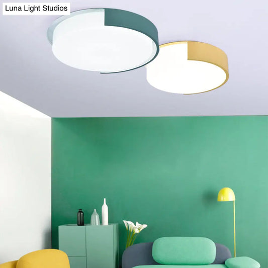 DecorBites™ DecorBites™ Nordic Round Flush Mount Acrylic LED Ceiling Lamp for Office – Candy Colored