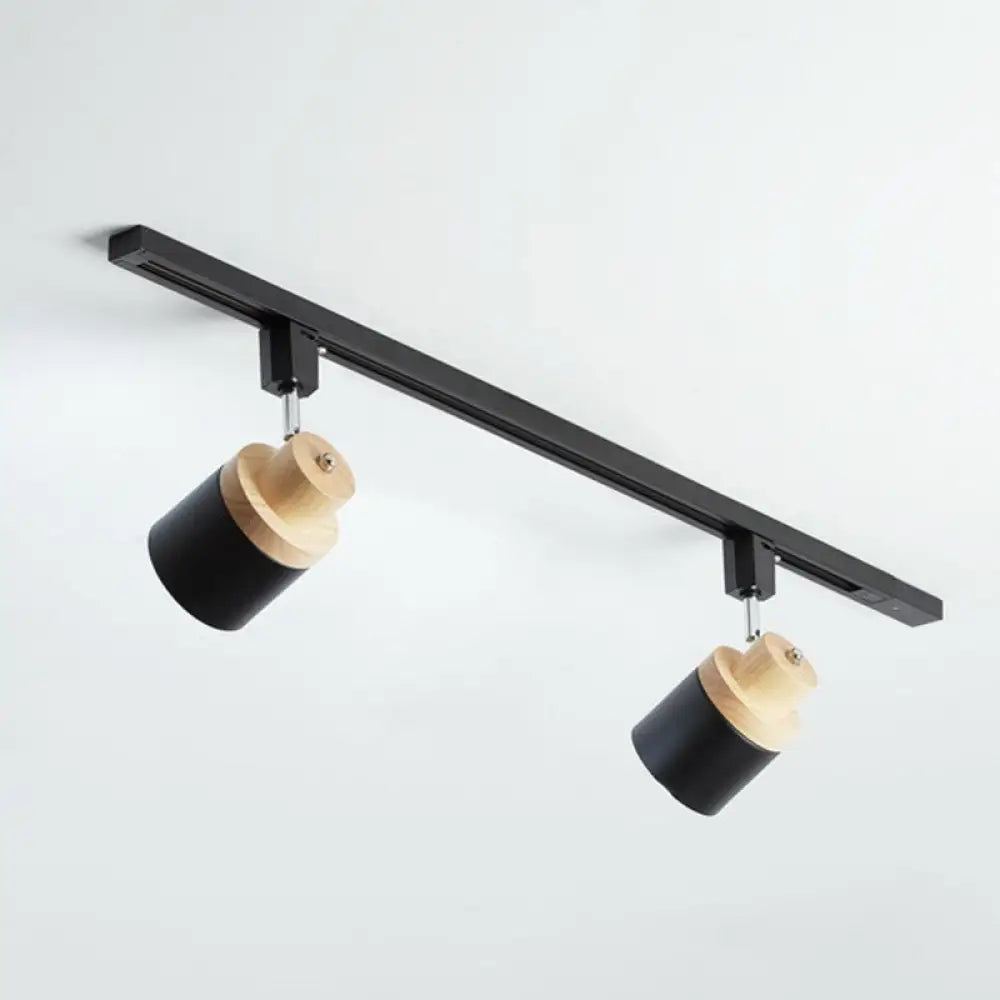 DecorBites™ DecorBites™ Nordic Semi Flush Mount Spotlight with Metal Accent and Wood Deco - Perfect for Bedroom Track Lighting