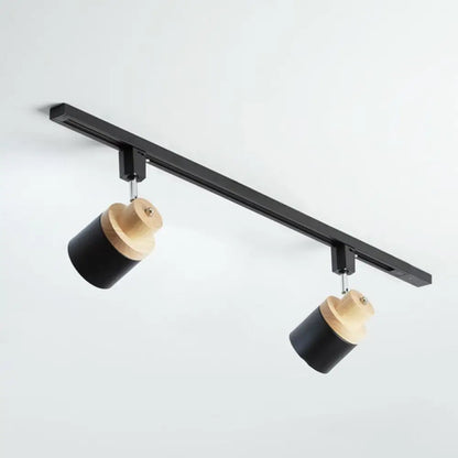 DecorBites™ DecorBites™ Nordic Semi Flush Mount Spotlight with Metal Accent and Wood Deco - Perfect for Bedroom Track Lighting