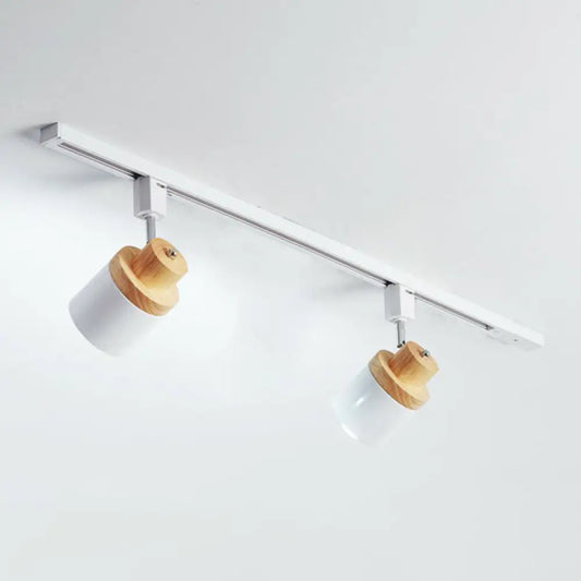 DecorBites™ DecorBites™ Nordic Semi Flush Mount Spotlight with Metal Accent and Wood Deco - Perfect for Bedroom Track Lighting