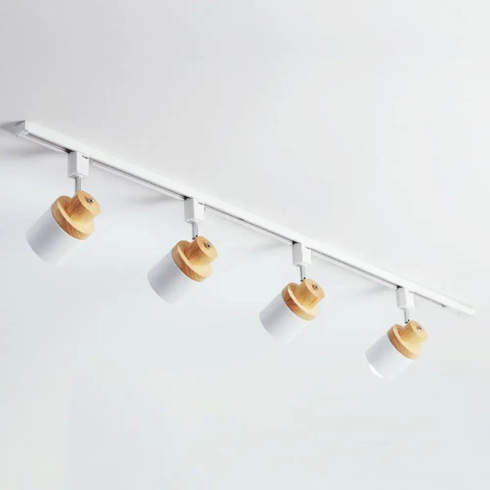 DecorBites™ DecorBites™ Nordic Semi Flush Mount Spotlight with Metal Accent and Wood Deco - Perfect for Bedroom Track Lighting