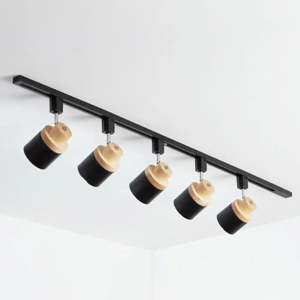 DecorBites™ DecorBites™ Nordic Semi Flush Mount Spotlight with Metal Accent and Wood Deco - Perfect for Bedroom Track Lighting