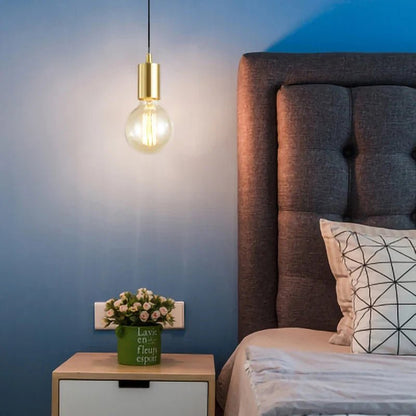 Nordic Simplicity E27 LED chandelier lamp golden small Pendant Lights for study room bedroom bedside loft illumination fixture - Decorbites