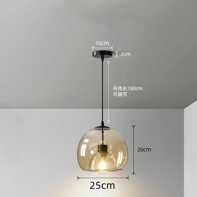Nordic Smoke Gray Glass Pendant Light Chandelier - Decorbites
