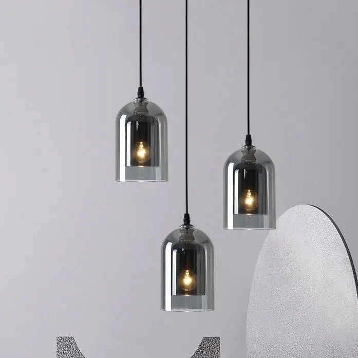 Nordic Smoky Gray Glass Pendant Light - Decorbites