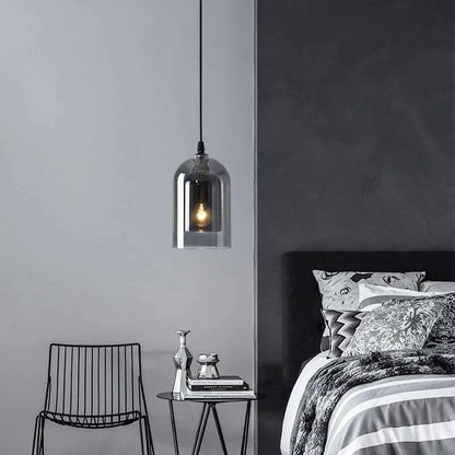 Nordic Smoky Gray Glass Pendant Light - Decorbites