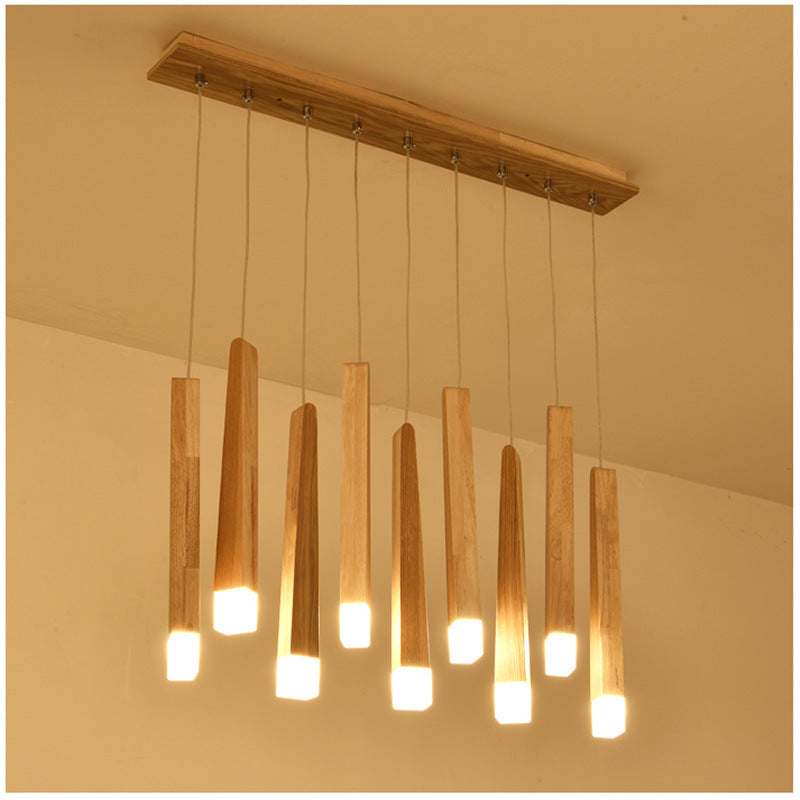 Lámpara Colgante de Tiras de Madera de Cerillas en Madera Maciza Nórdica Simplicidad Postmoderna