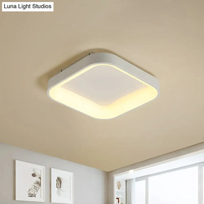 DecorBites™ DecorBites™ Nordic Square Shell Flush Mount LED Ceiling Light in Grey/White - 18"/23.5" Wide for Bedroom, with Warm/White Light