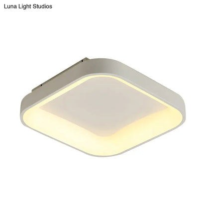 DecorBites™ DecorBites™ Nordic Square Shell Flush Mount LED Ceiling Light in Grey/White - 18"/23.5" Wide for Bedroom, with Warm/White Light