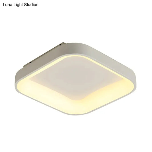 DecorBites™ DecorBites™ Nordic Square Shell Flush Mount LED Ceiling Light in Grey/White - 18"/23.5" Wide for Bedroom, with Warm/White Light