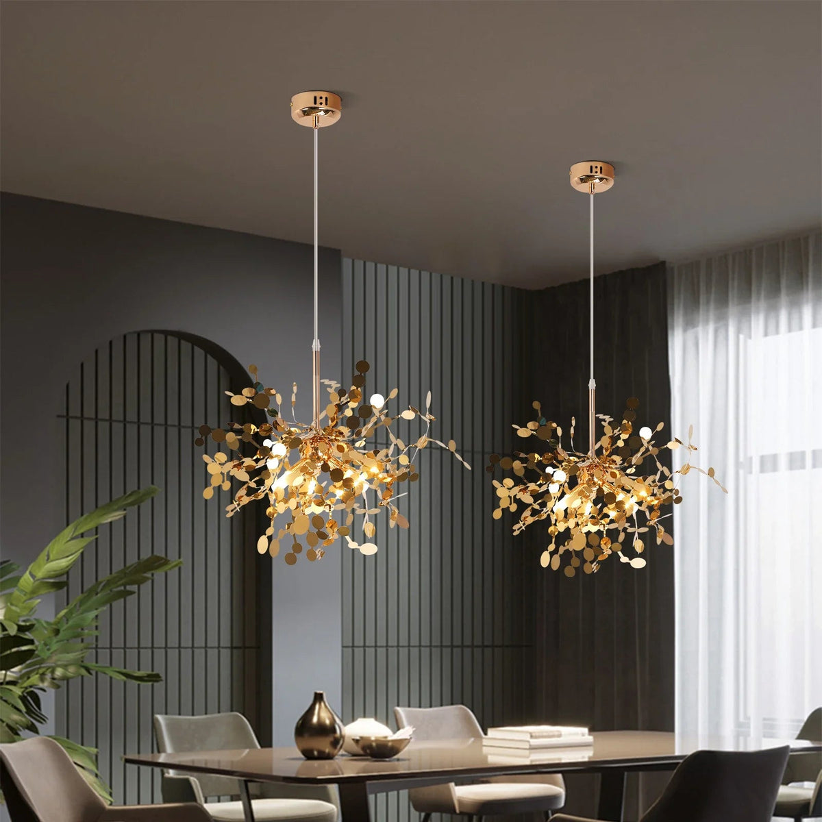 Nordic Stainless Steel 3-Light Pendant Lamp, Gold/Silver - Decorbites