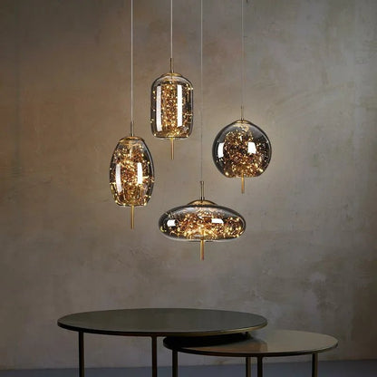 Nordic Star Glass Pendant Light With Long Cord - Decorbites