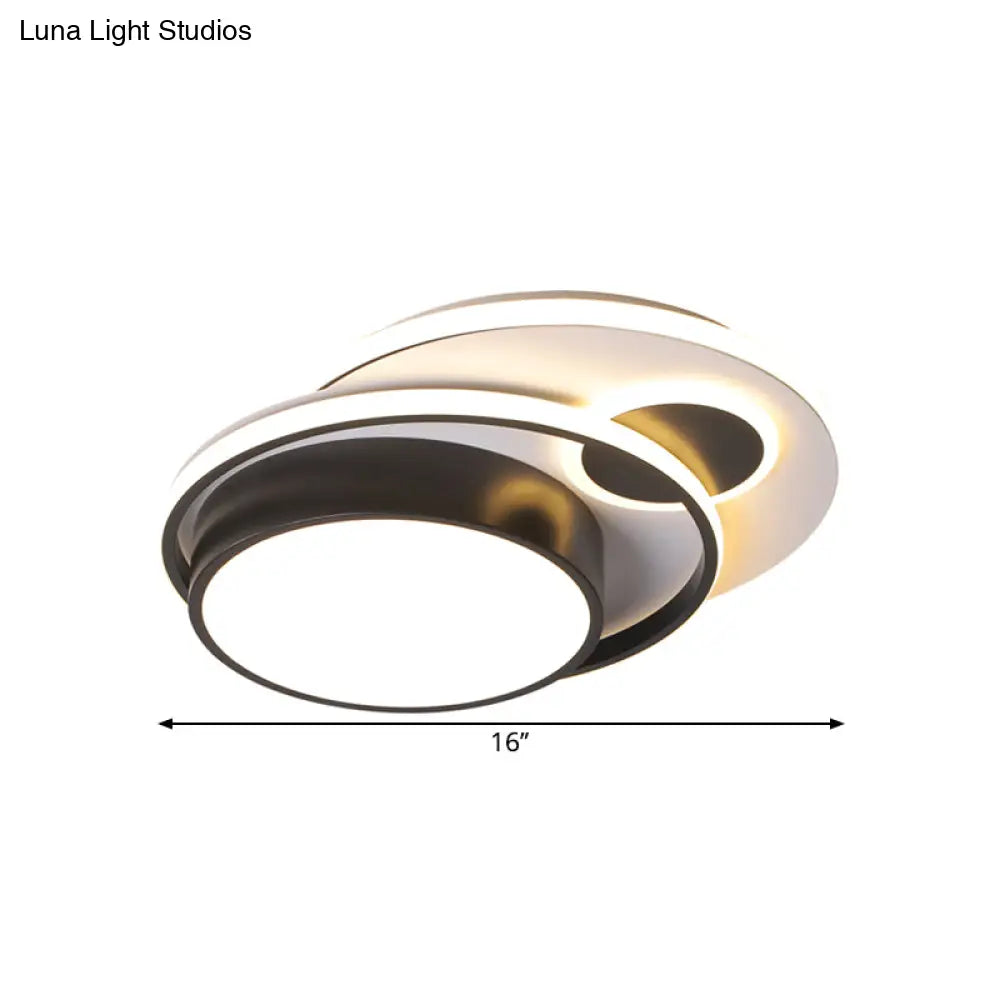 DecorBites™ DecorBites™ Nordic Style Aluminum Black-White LED Ceiling Light with Multi-Circles in Warm/White, 16"/19.5" Wide