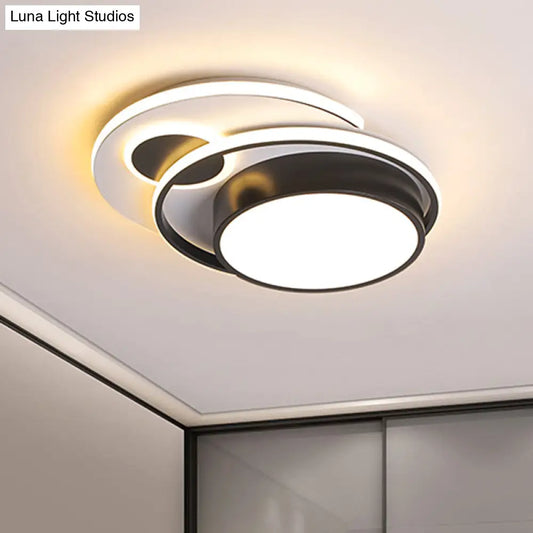 DecorBites™ DecorBites™ Nordic Style Aluminum Black-White LED Ceiling Light with Multi-Circles in Warm/White, 16"/19.5" Wide