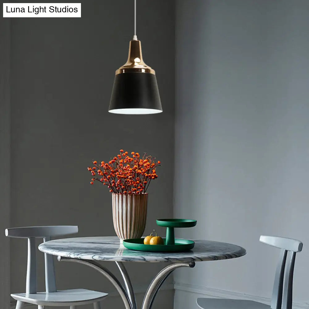 Nordic Style Aluminum Pendant Lamp with Coolie Shade - One Bulb Hanging Light for Living Room