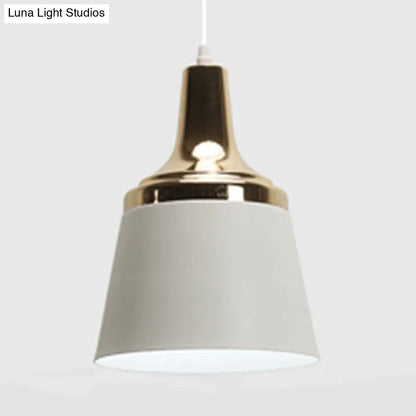 Nordic Style Aluminum Pendant Lamp with Coolie Shade - One Bulb Hanging Light for Living Room