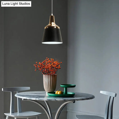 Nordic Style Aluminum Pendant Lamp with Coolie Shade - One Bulb Hanging Light for Living Room