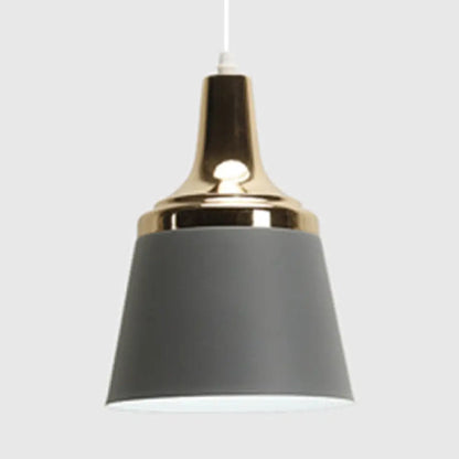 Nordic Style Aluminum Pendant Lamp with Coolie Shade - One Bulb Hanging Light for Living Room