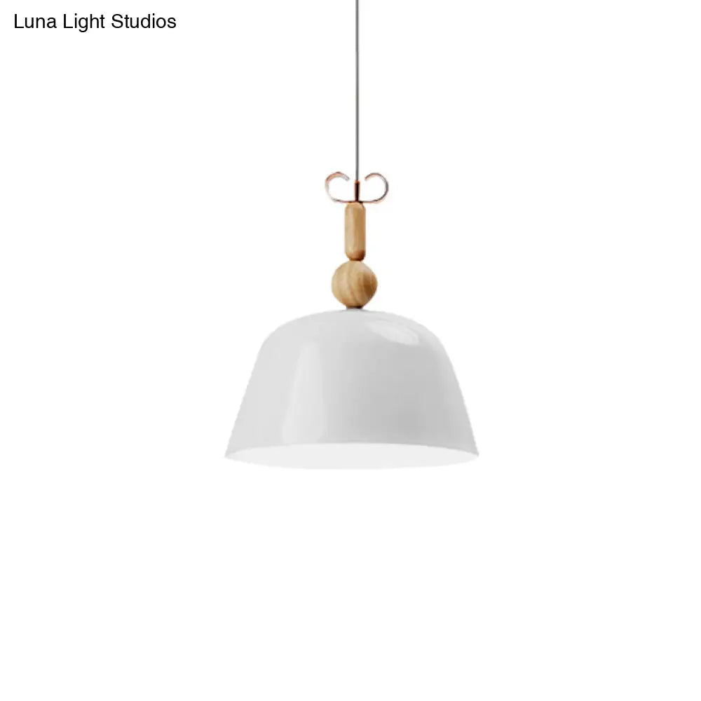 Nordic Style Bell Pendant Lighting - 12"/16" Wide | Metal Single Light Monochrome Hanging Lamp for Kitchen Island