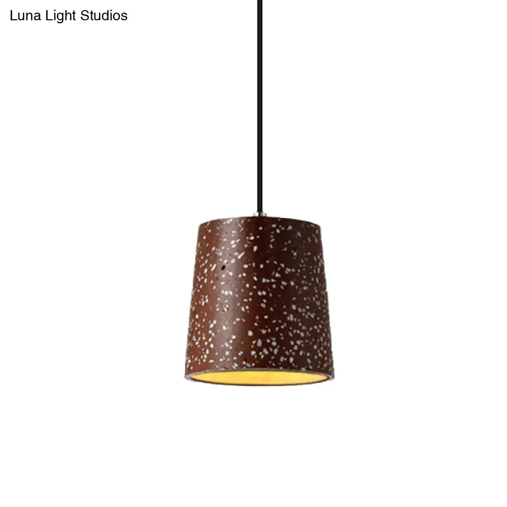 Nordic Style Cement Cone Pendant Light - 1 Light Black/White/Brown