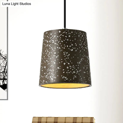 Nordic Style Cement Cone Pendant Light - 1 Light Black/White/Brown