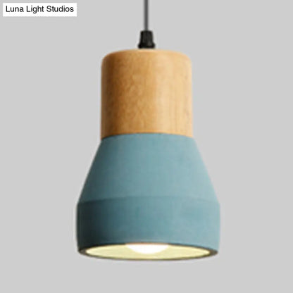 Nordic Style Cement Torch Pendant Lamp for Tea Station - Single Light Pendant