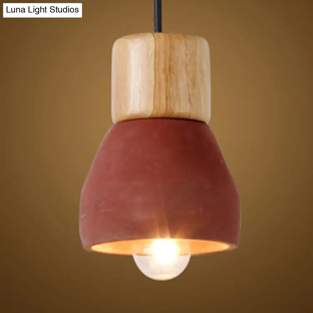 Nordic Style Cement Torch Pendant Lamp for Tea Station - Single Light Pendant