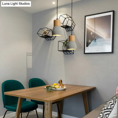 Nordic Style Cement Torch Pendant Lamp for Tea Station - Single Light Pendant