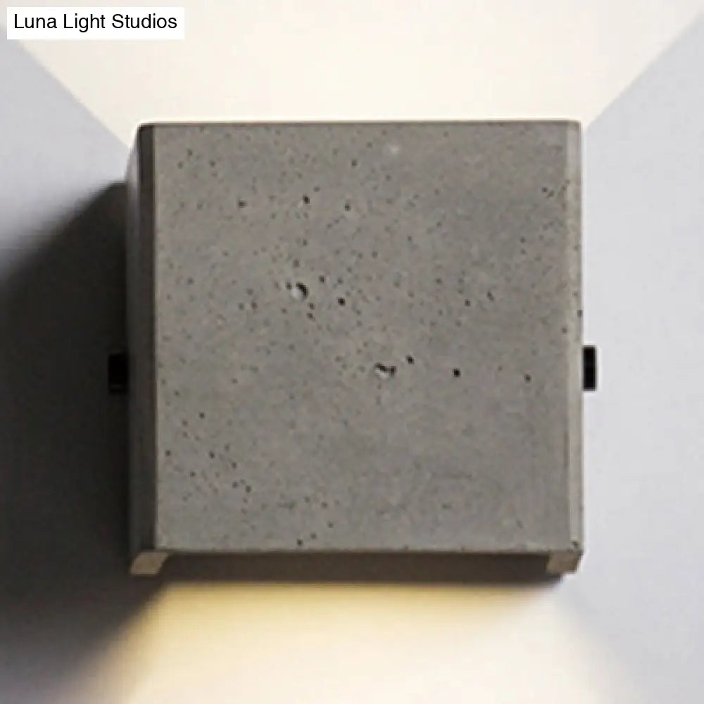 DecorBites™ DecorBites™ Nordic Style Cement Wall Sconce - 4"/8" Wide Cube Light in 1 Light Grey