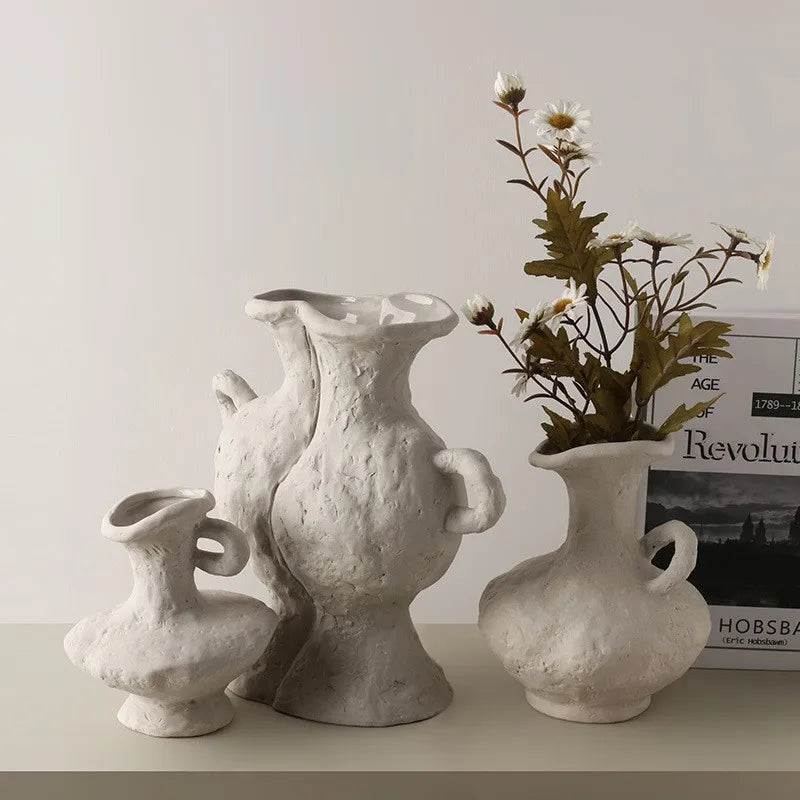Nordic Style Ceramic Flower Pot - White - Vase