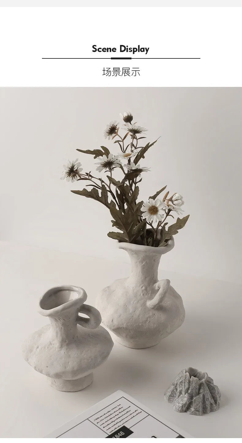 Nordic Style Ceramic Flower Pot - White - Vase
