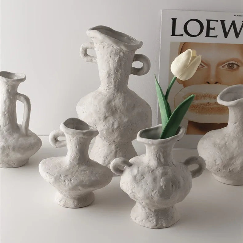 Nordic Style Ceramic Flower Pot - White - Vase